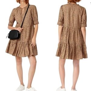J.Crew Leopard Print tiered mini dress size small